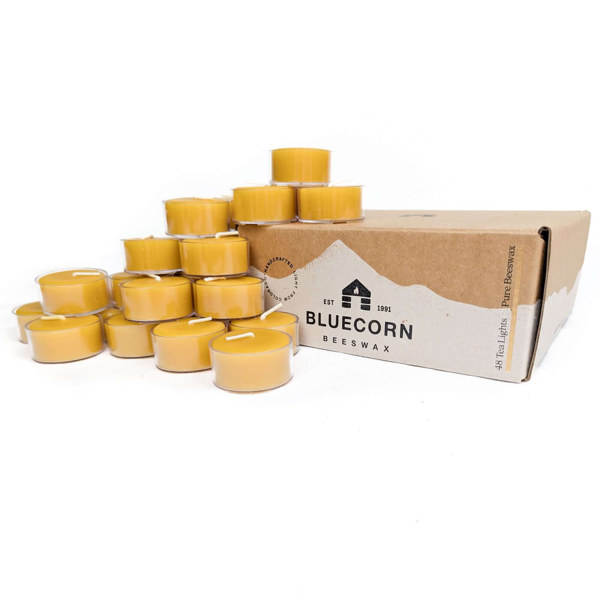 100% pure beeswax tea lights non toxic clean burning candles
