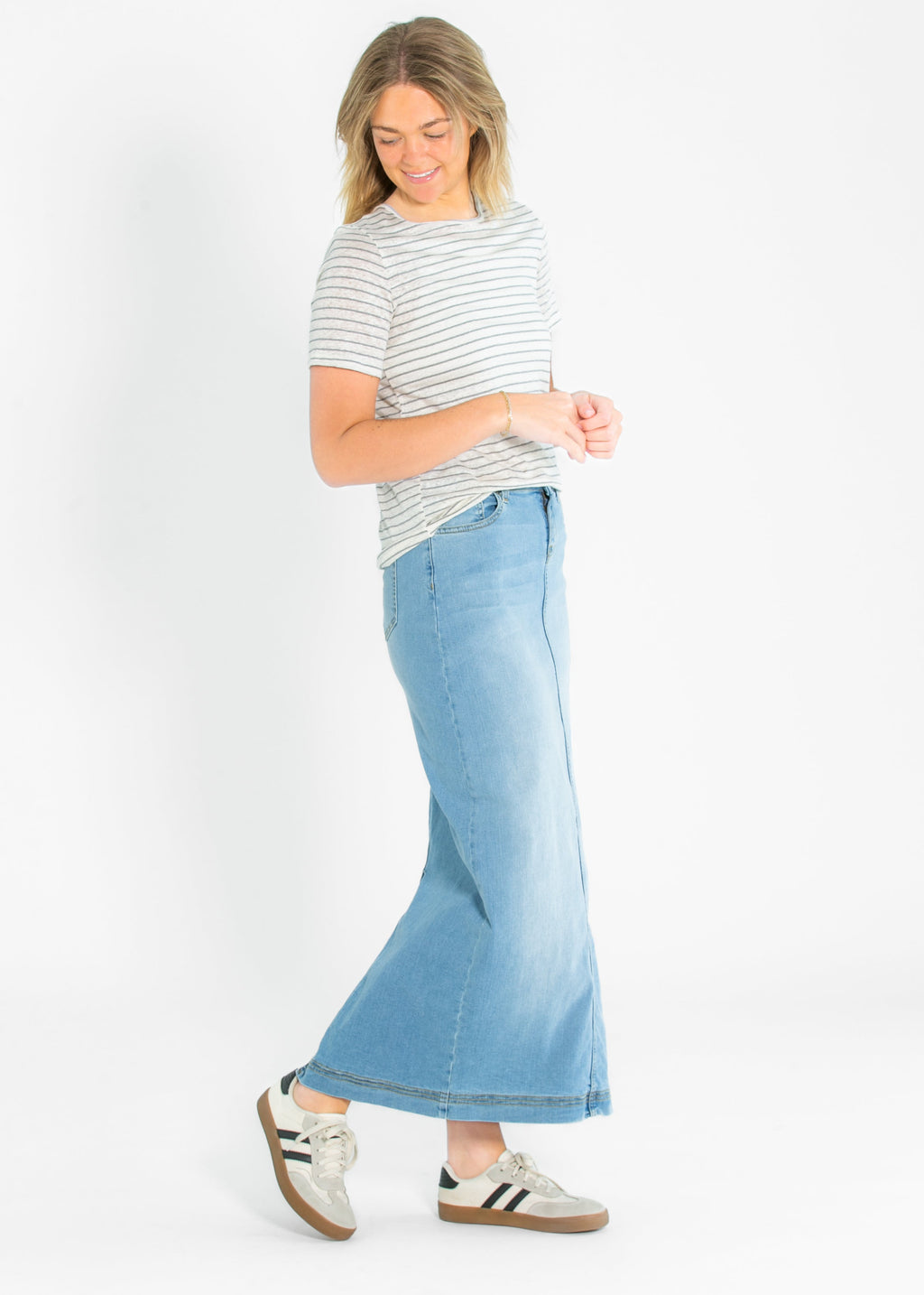 Bria Long Denim Maxi Skirt