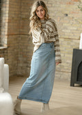 Bria Long Denim Maxi Skirt