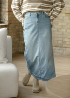 Bria Long Denim Maxi Skirt