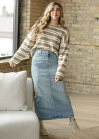 Bria Long Denim Maxi Skirt