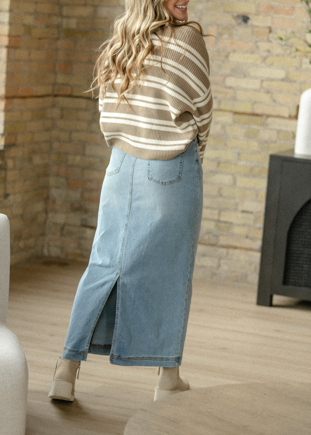 Bria Long Denim Maxi Skirt