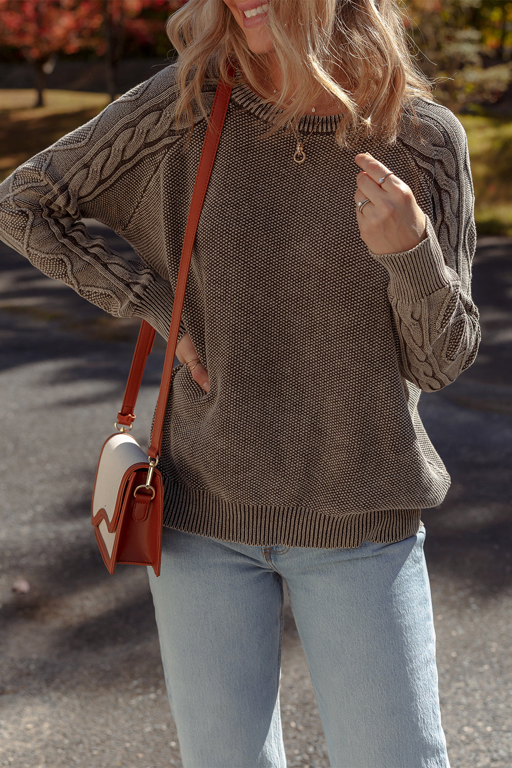 Aria Knit Sleeve Casual Sweater