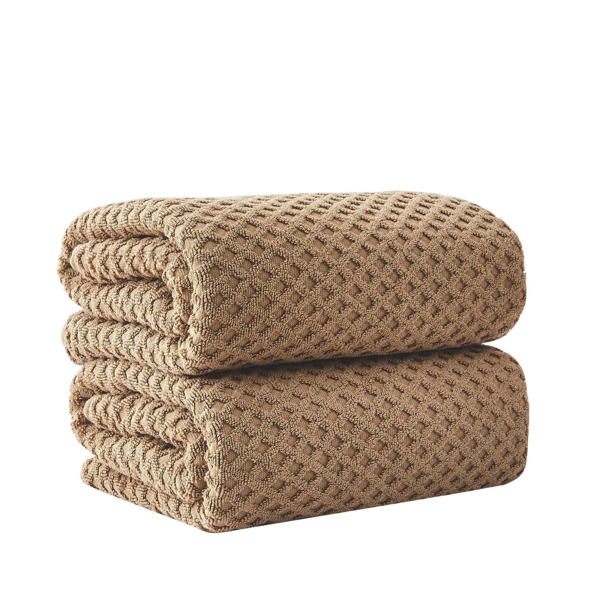 Diamond Waffle Cotton Bath Towels
