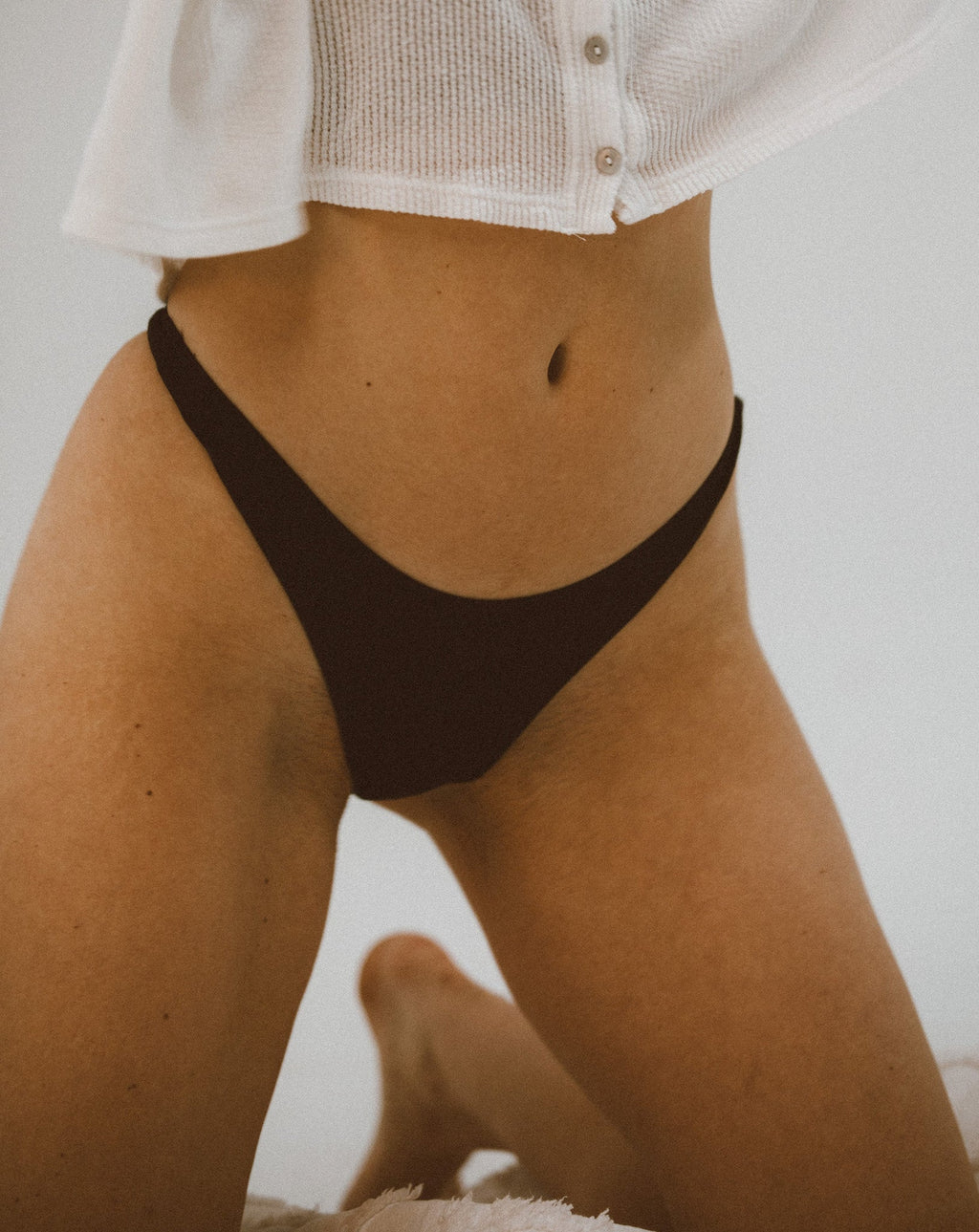The Cotton Thong Black