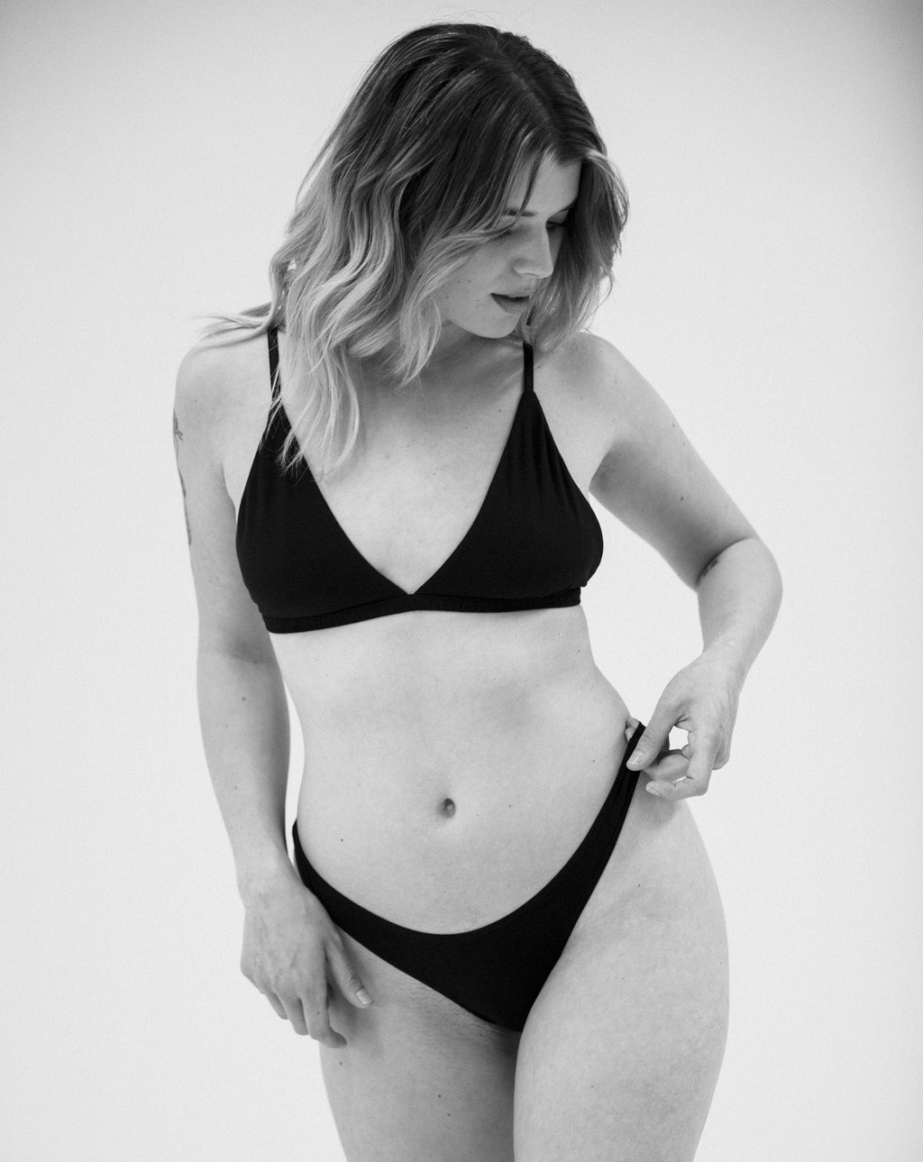 The Cotton Thong Black