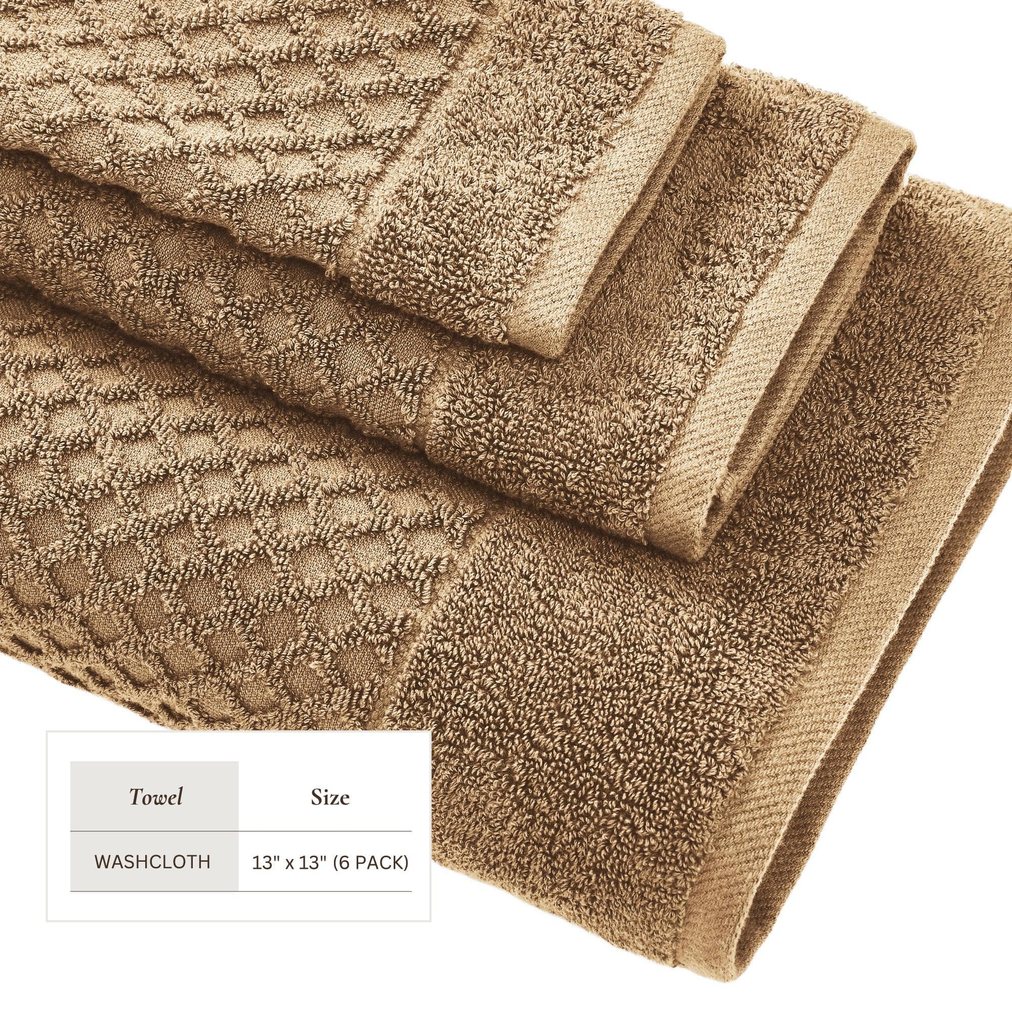 Diamond Waffle Cotton Bath Towels