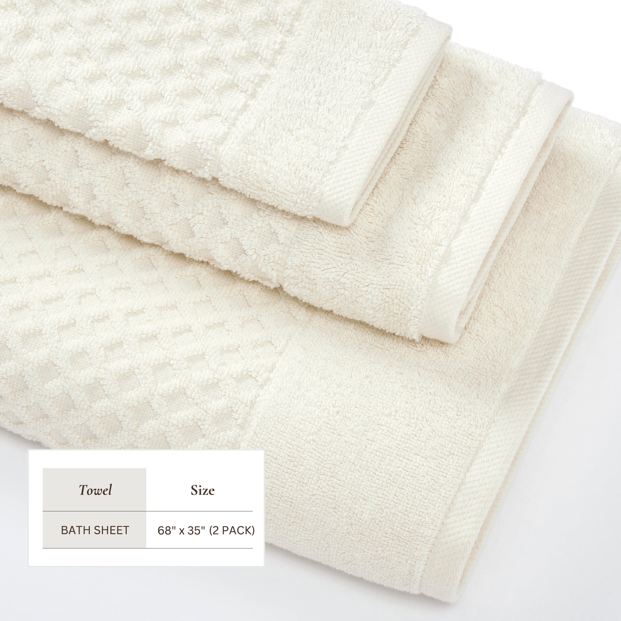 Diamond Waffle Cotton Bath Towels