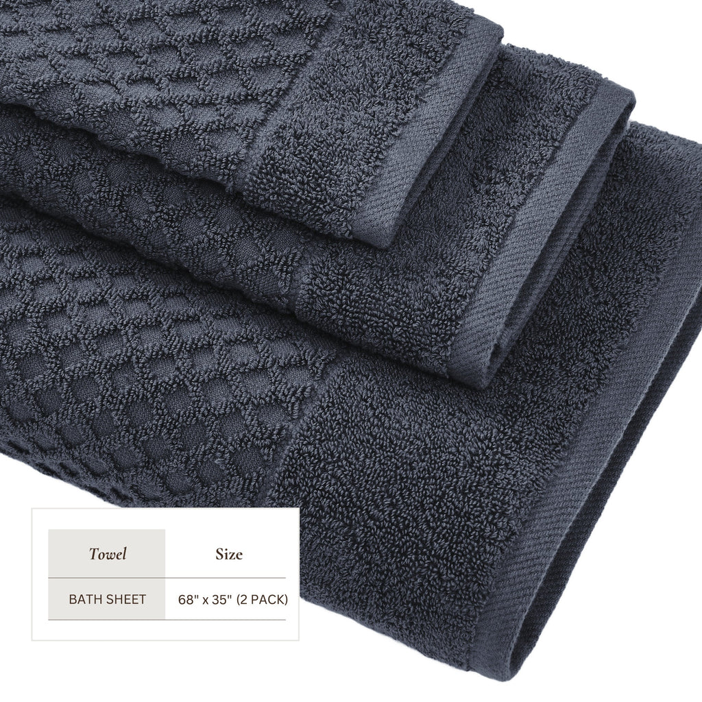 Diamond Waffle Cotton Bath Towels