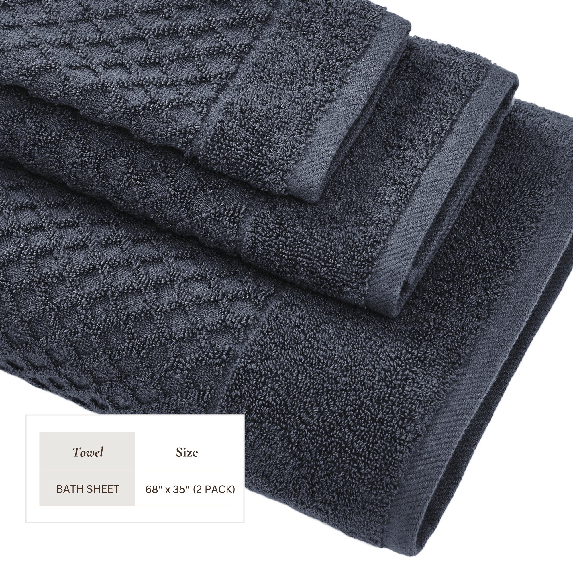 Diamond Waffle Cotton Bath Towels