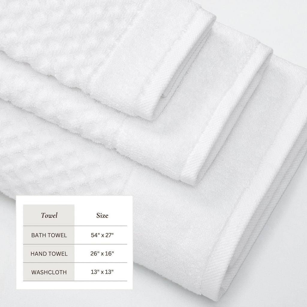 Diamond Waffle Cotton Bath Towels