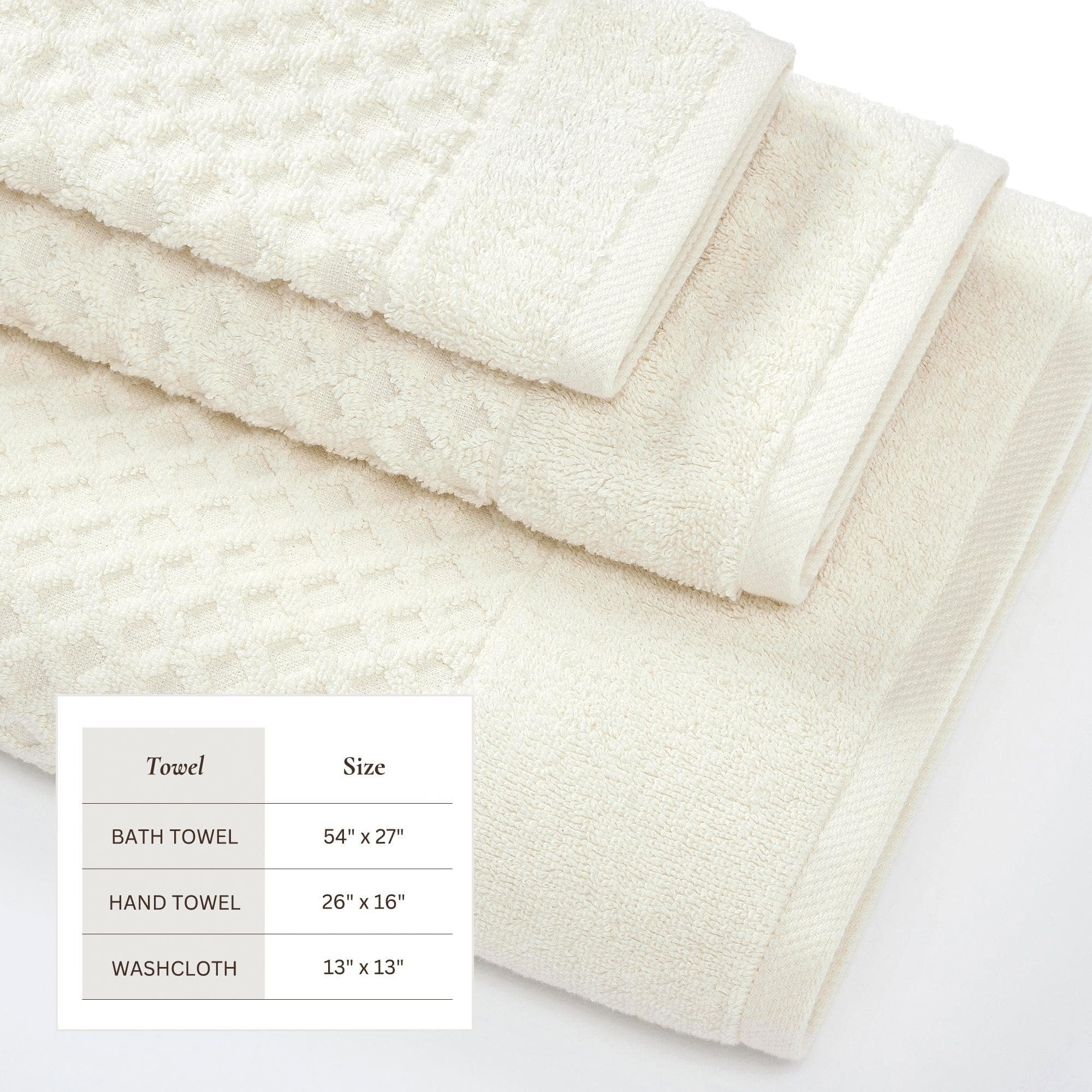 Diamond Waffle Cotton Bath Towels