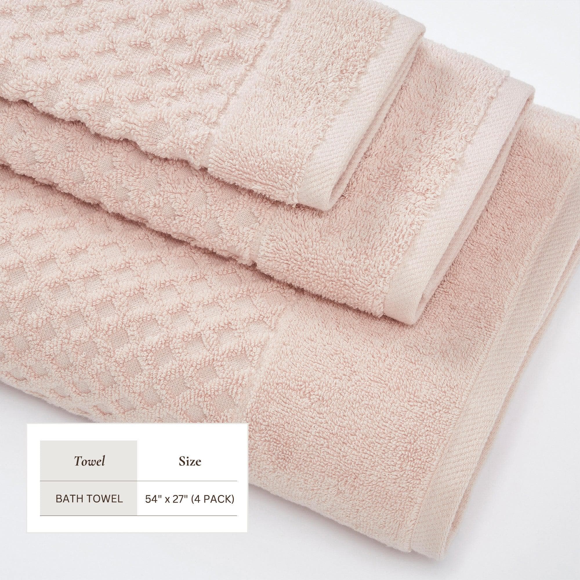 Diamond Waffle Cotton Bath Towels
