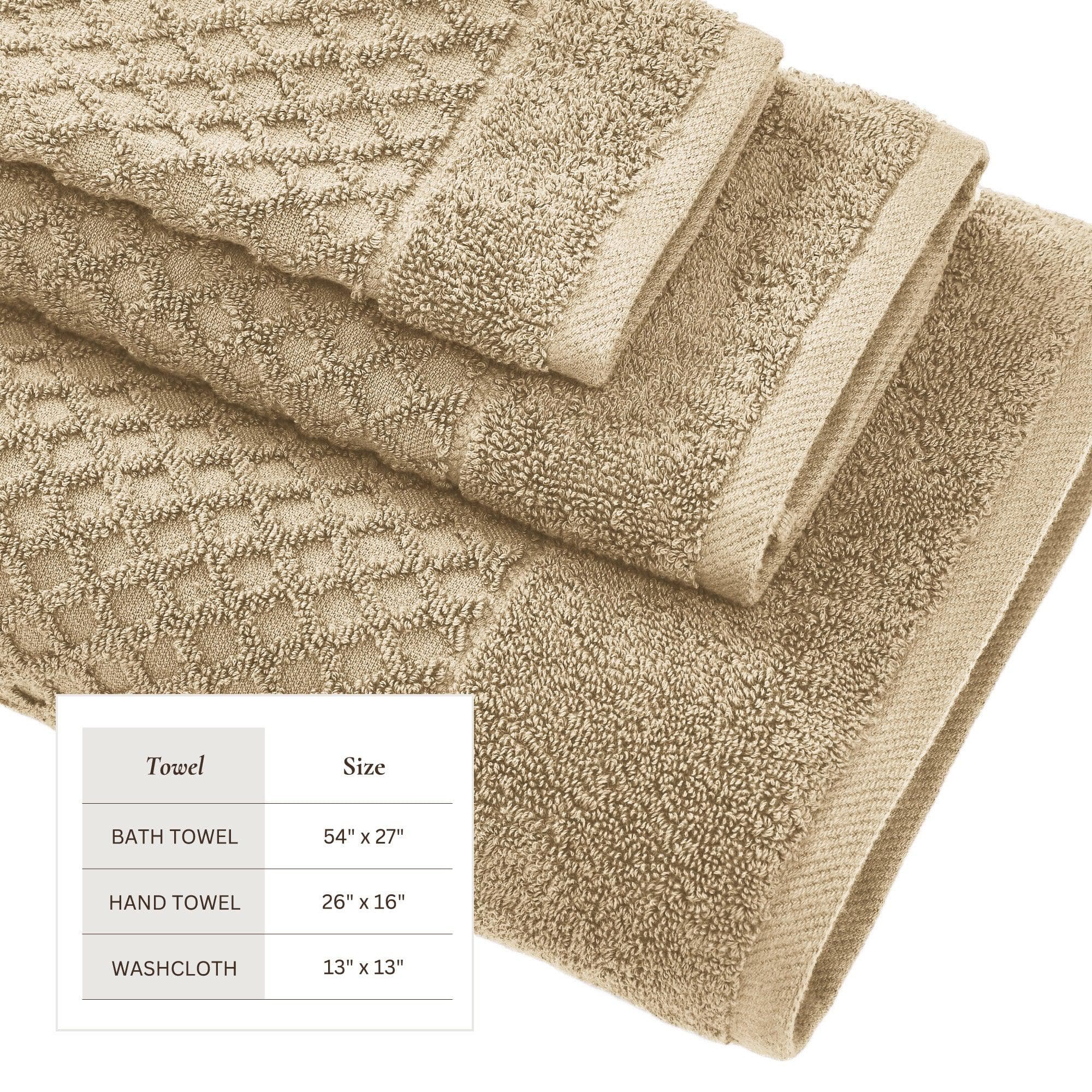Diamond Waffle Cotton Bath Towels