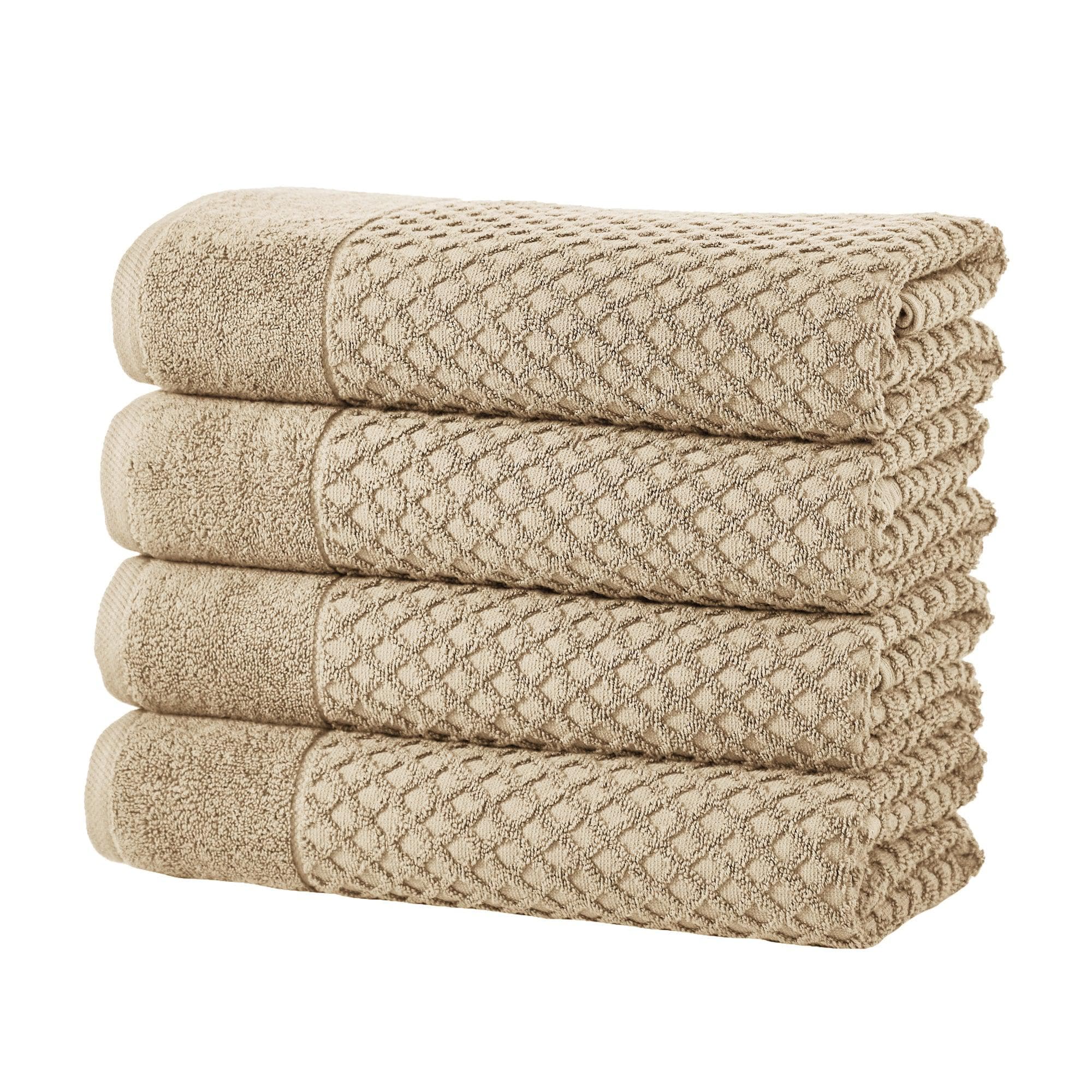 Diamond Waffle Cotton Bath Towels