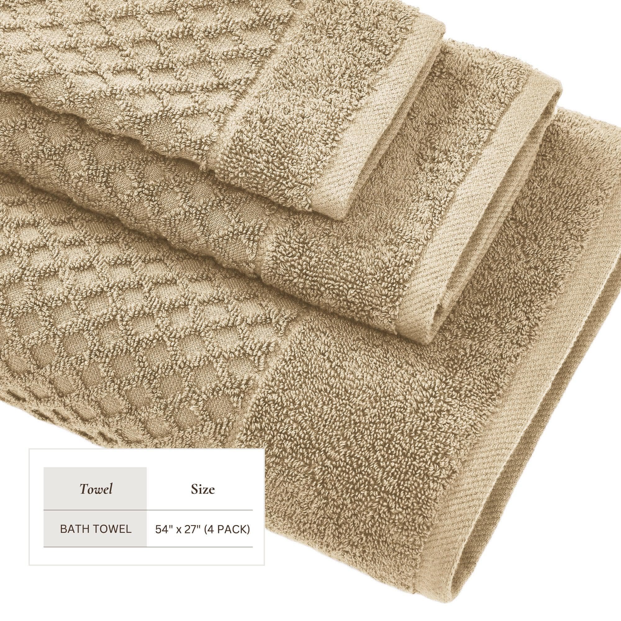 Diamond Waffle Cotton Bath Towels