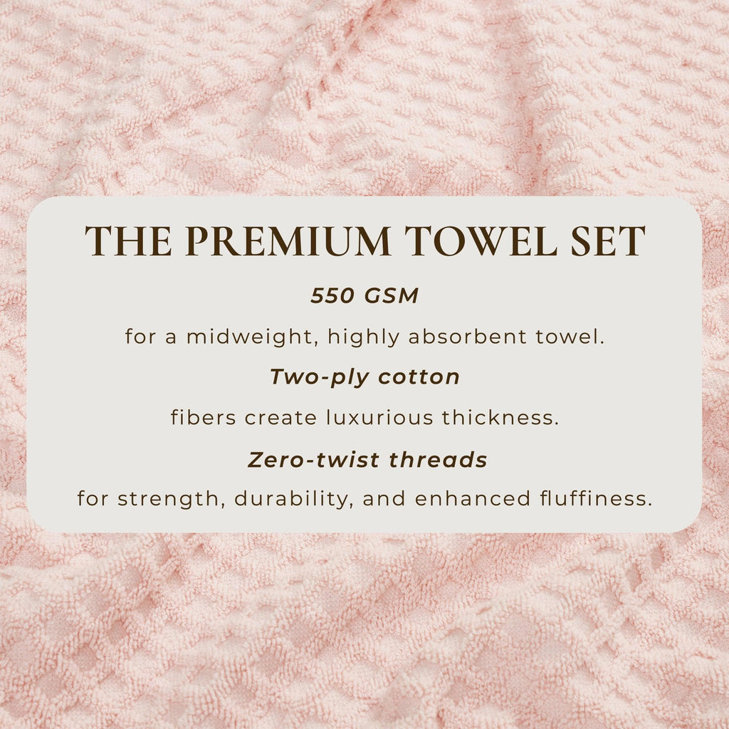 Diamond Waffle Cotton Bath Towels