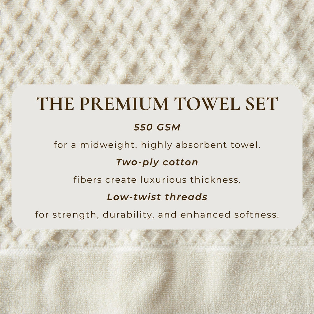 Diamond Waffle Cotton Bath Towels
