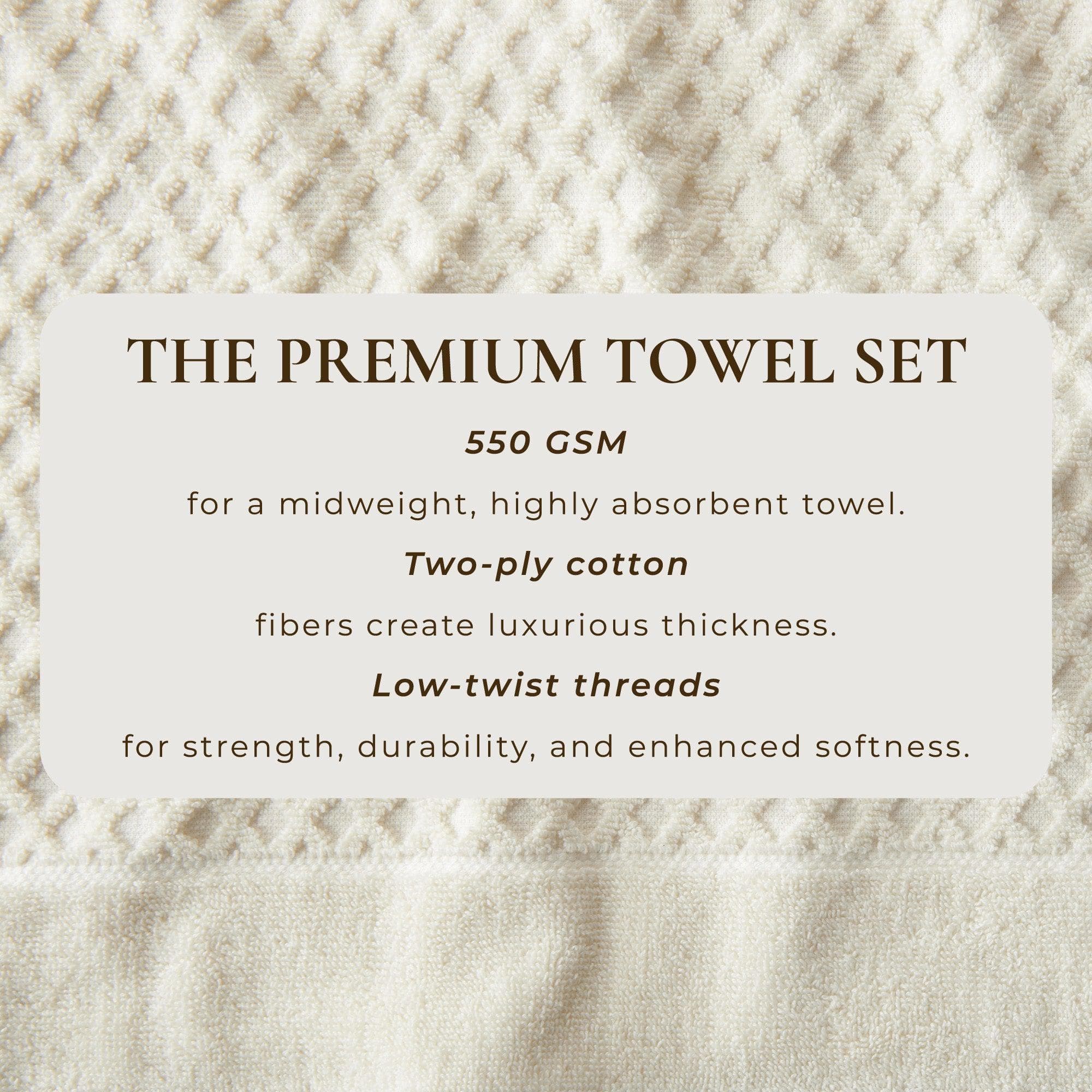 Diamond Waffle Cotton Bath Towels
