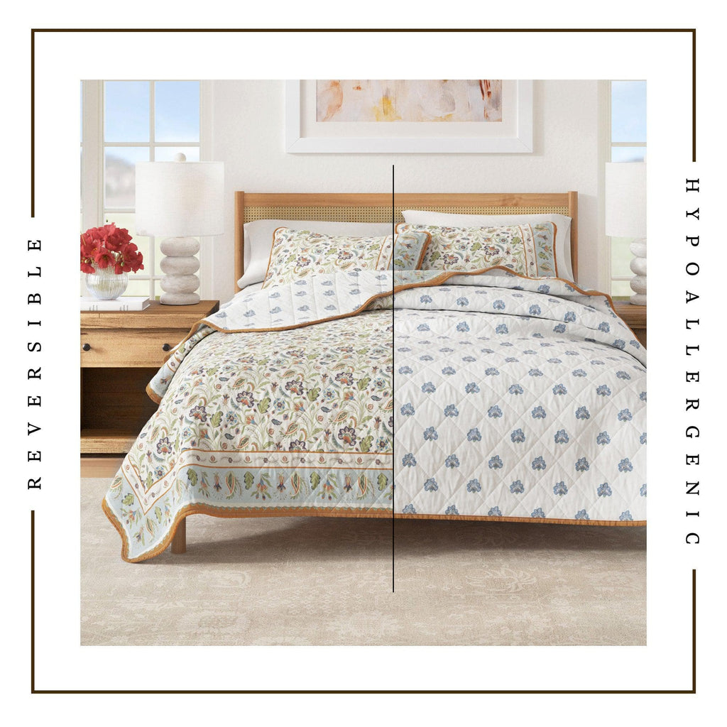 Boho Floral Quilt Set