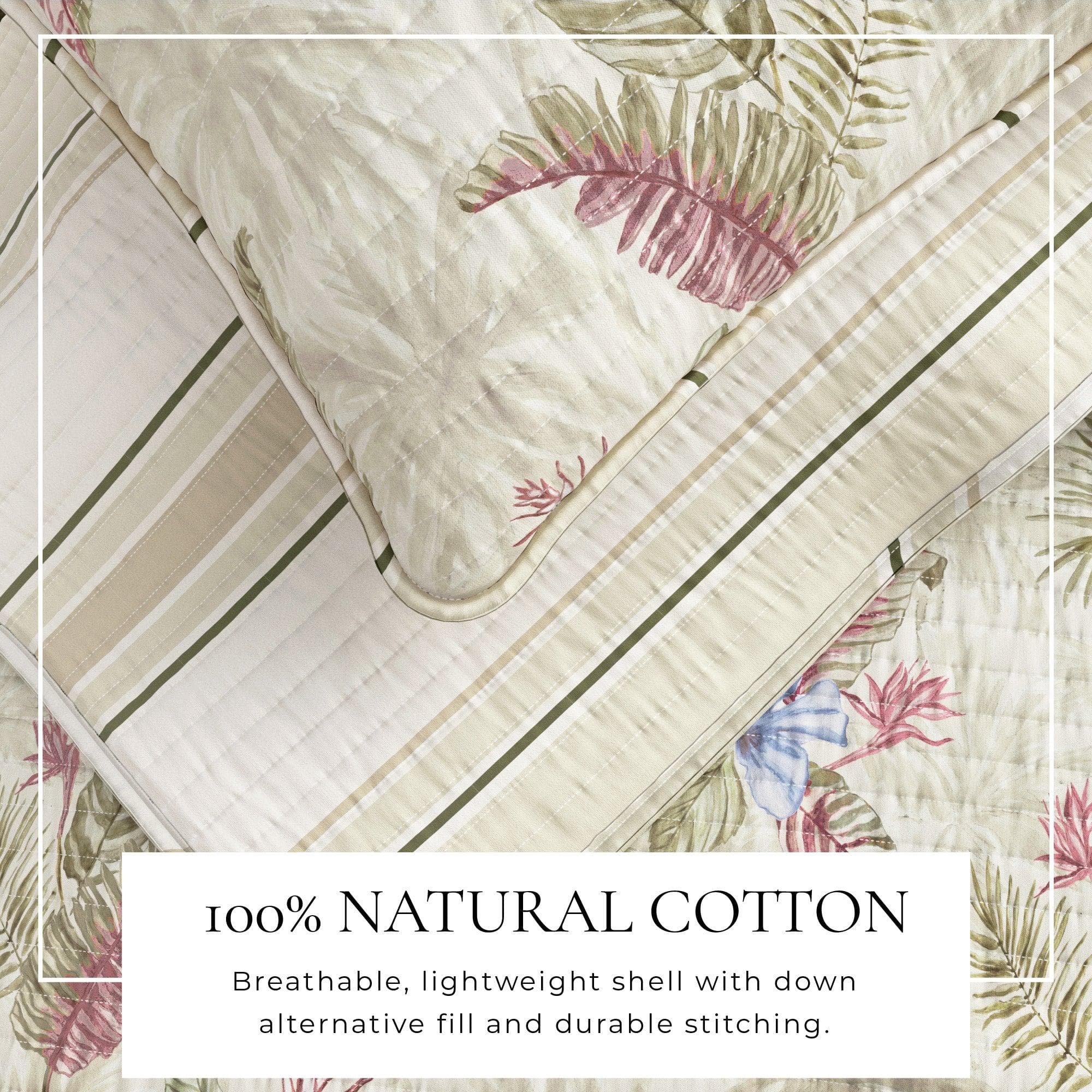 Palm Leaf & Bloom Cotton Quilt Set