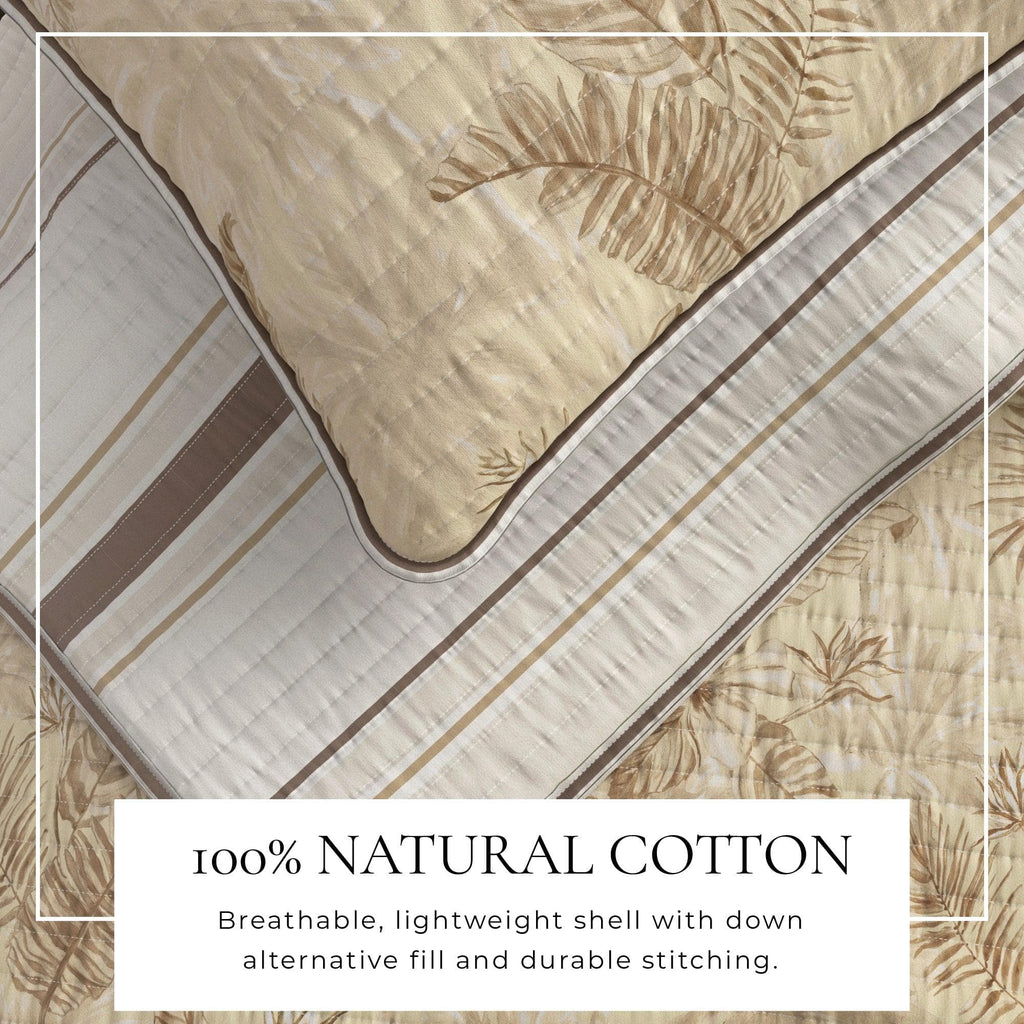 Palm Leaf & Bloom Cotton Quilt Set