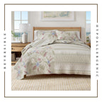 Palm Leaf & Bloom Cotton Quilt Set