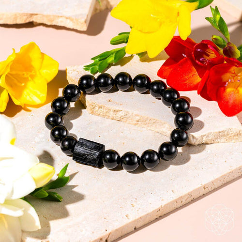 Black Obsidian & Raw Tourmaline Habit Breaker Bracelet