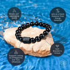 Black Obsidian & Raw Tourmaline Habit Breaker Bracelet