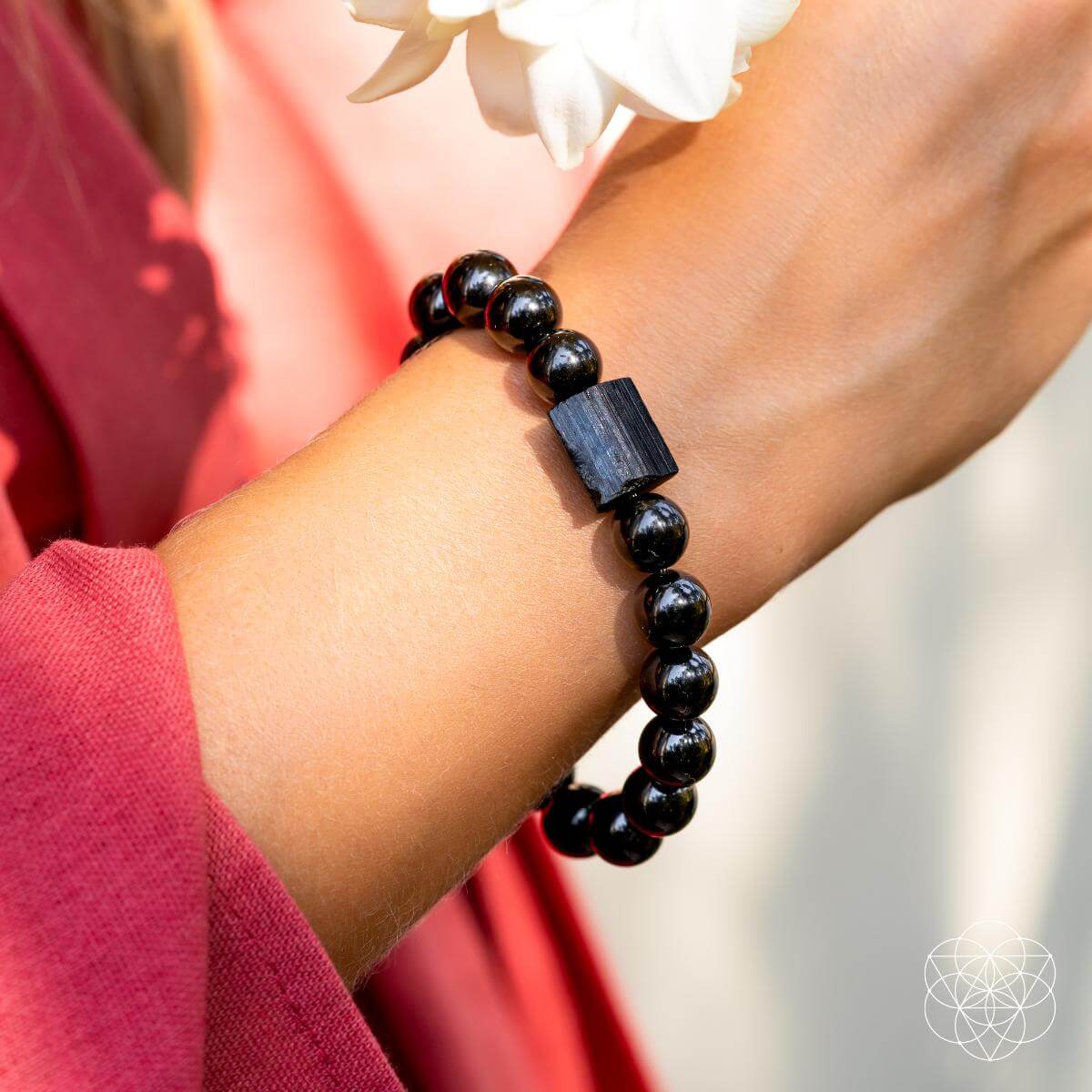 Black Obsidian & Raw Tourmaline Habit Breaker Bracelet