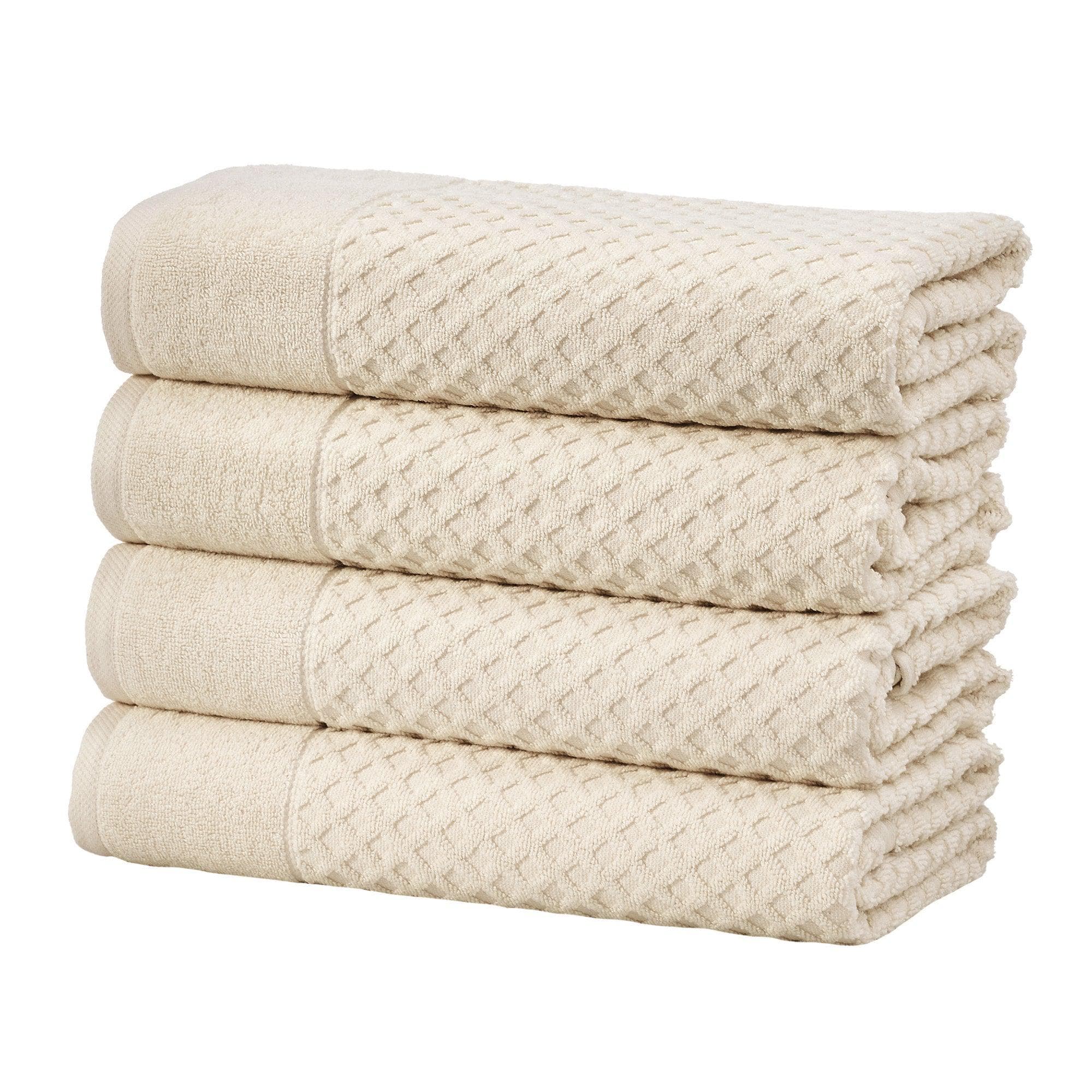 Diamond Waffle Cotton Bath Towels