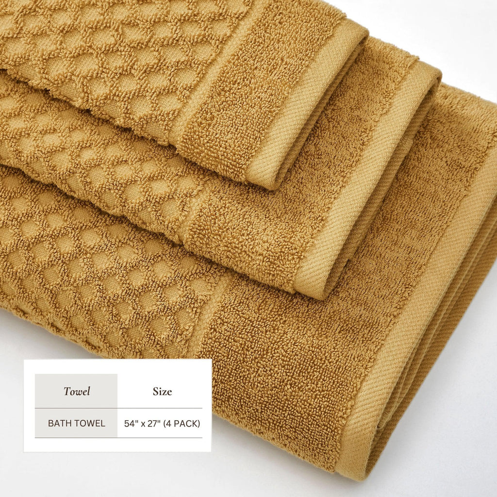 Diamond Waffle Cotton Bath Towels