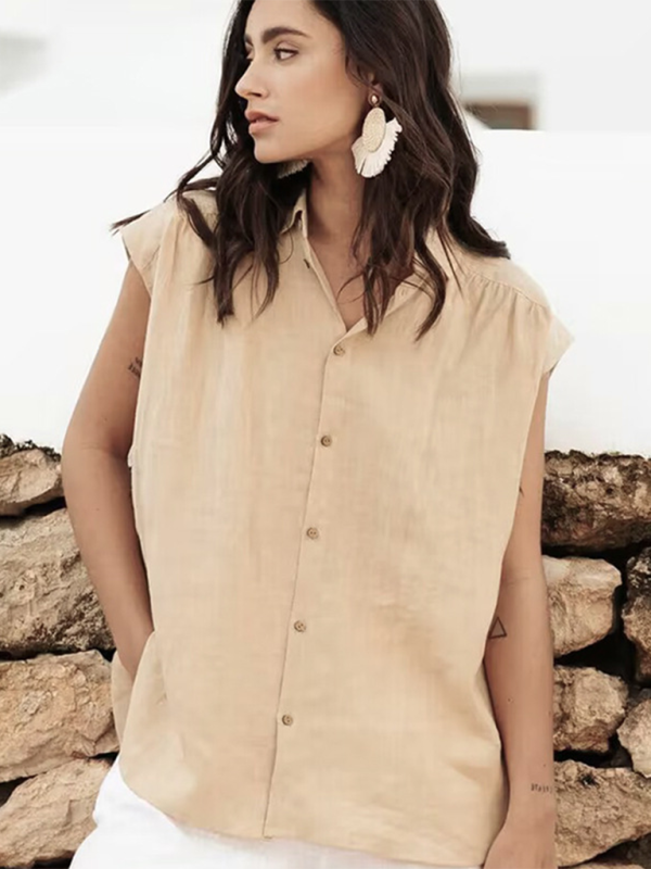 Simple Cotton & Linen Sleeveless Top