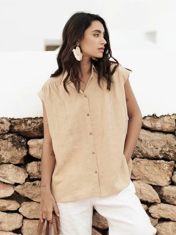 Simple Cotton & Linen Sleeveless Top