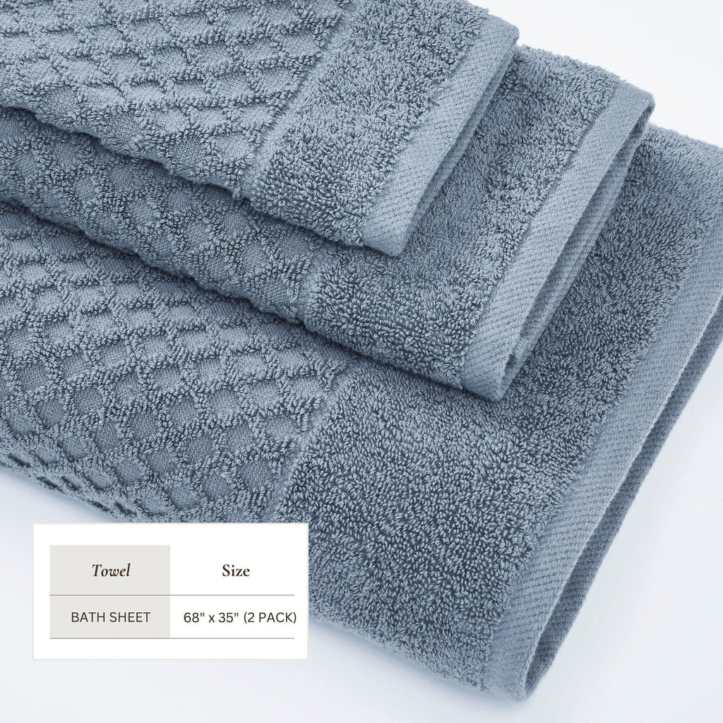 Diamond Waffle Cotton Bath Towels