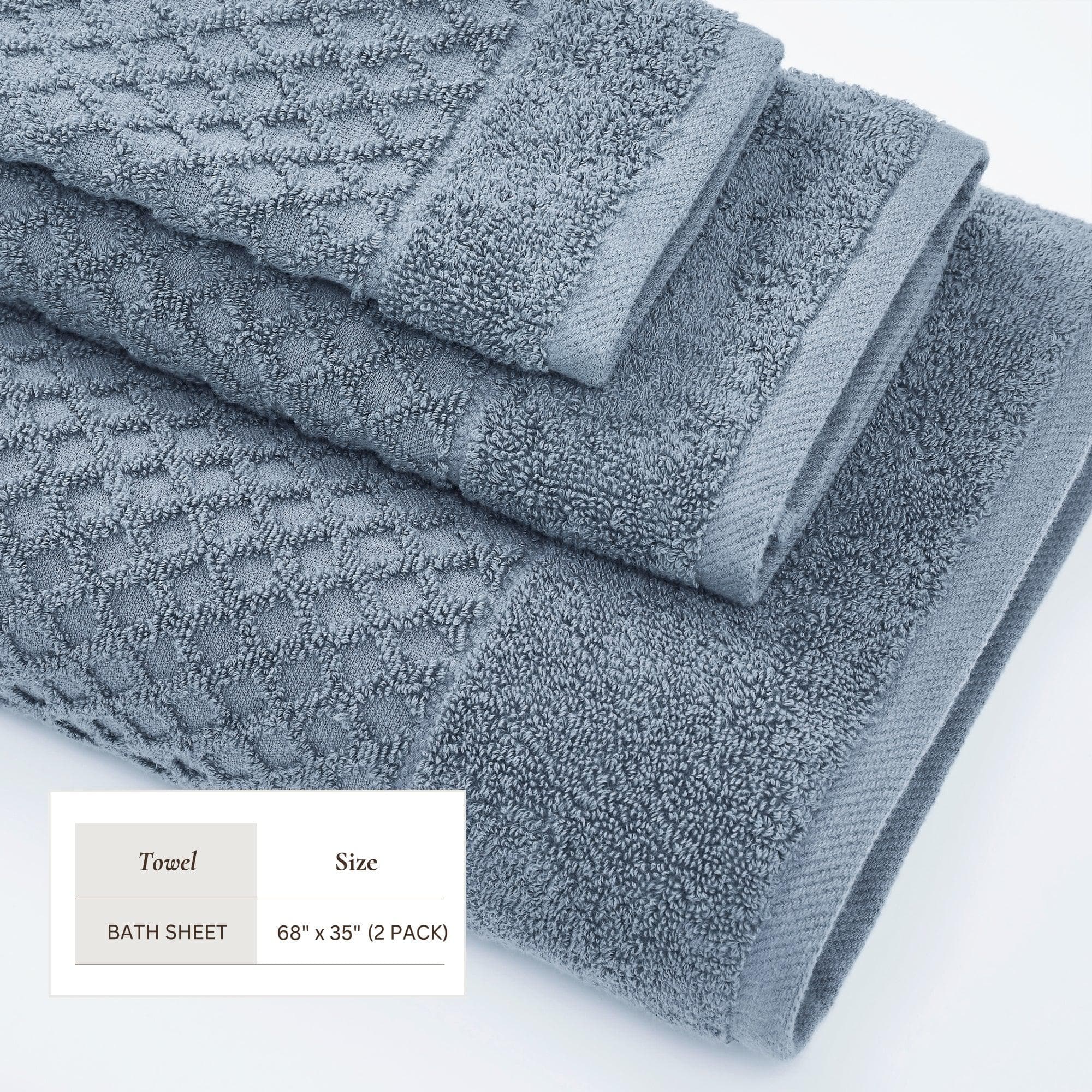 Diamond Waffle Cotton Bath Towels