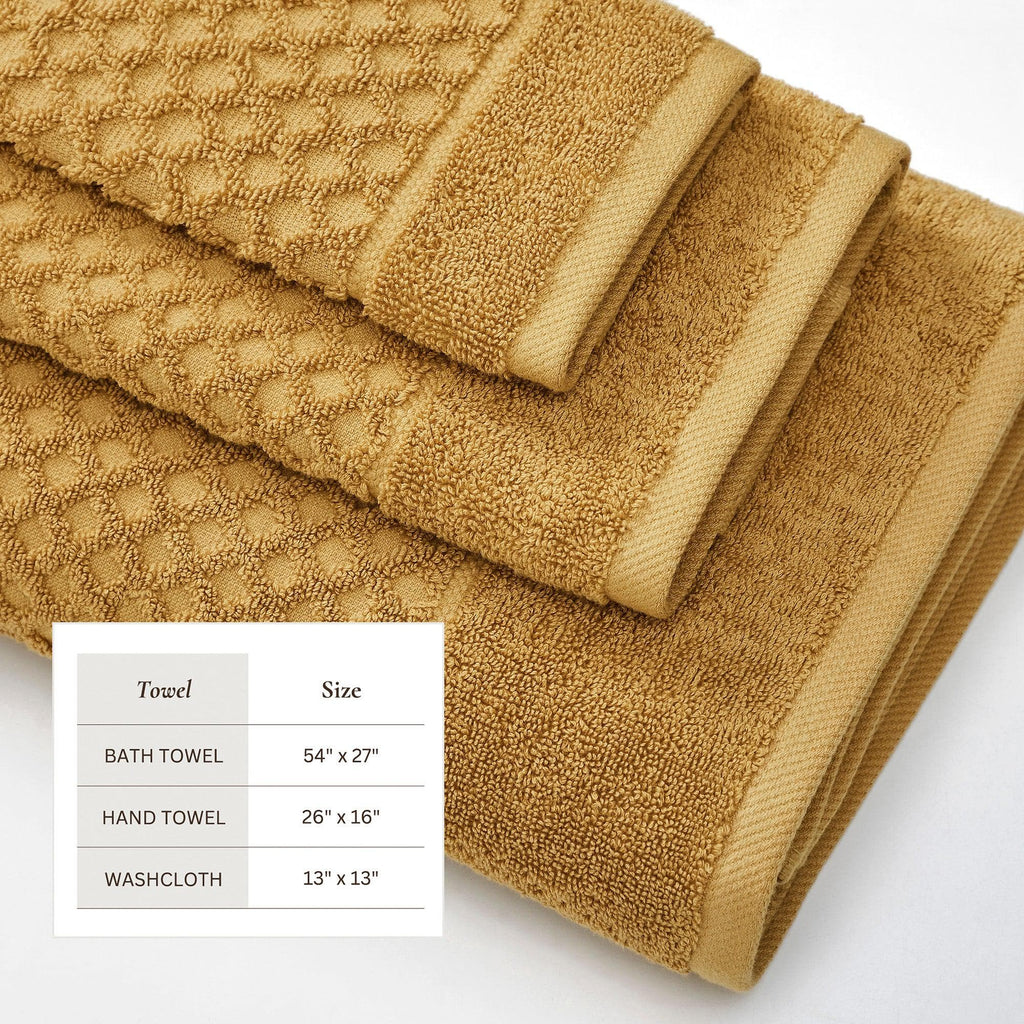 Diamond Waffle Cotton Bath Towels