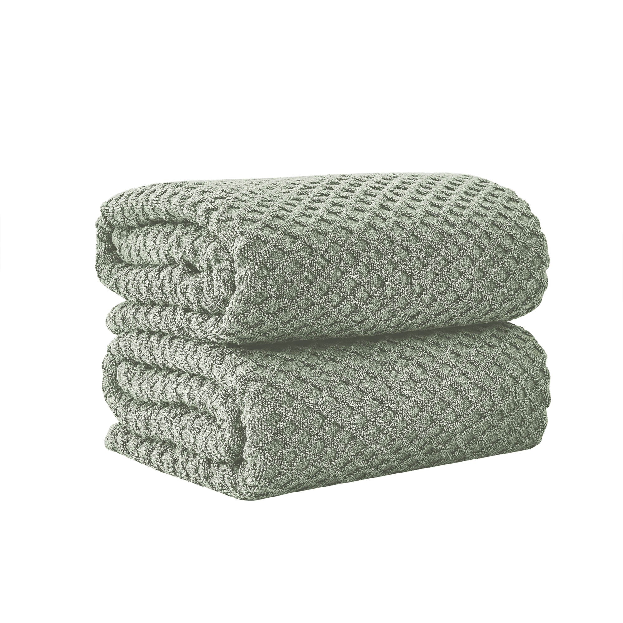Diamond Waffle Cotton Bath Towels