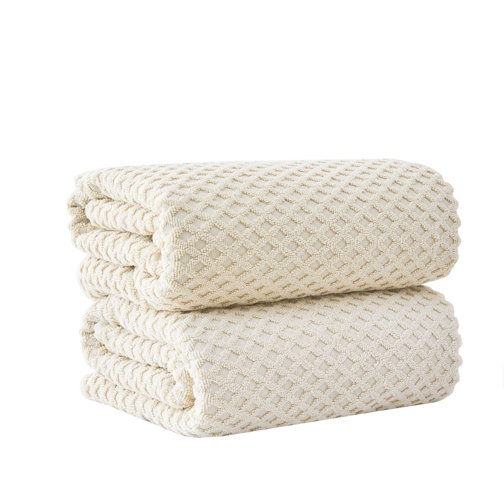 Diamond Waffle Cotton Bath Towels