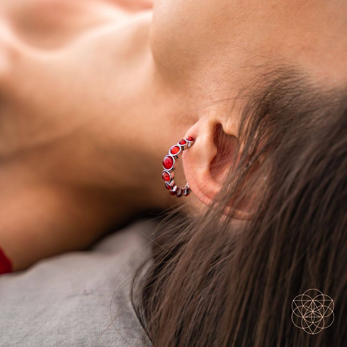 Carnelian C-Hoop Earrings