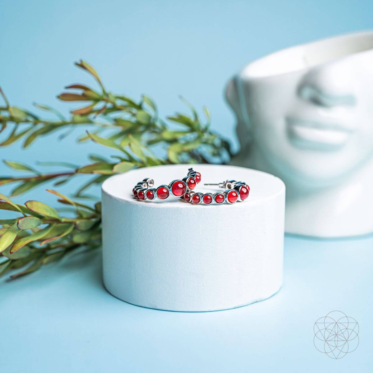 Carnelian C-Hoop Earrings