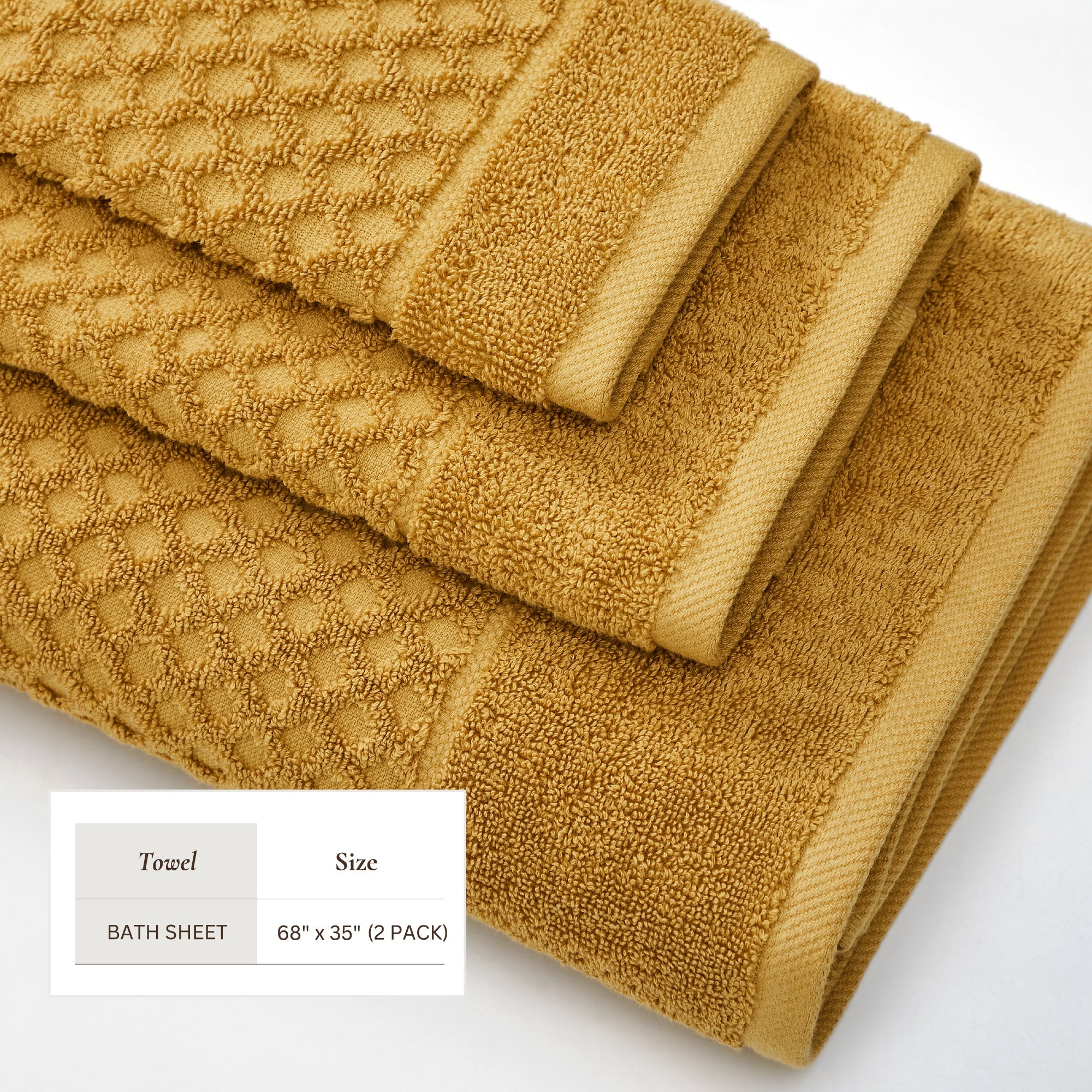 Diamond Waffle Cotton Bath Towels
