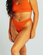 Hot Red High Rise Cotton Thong