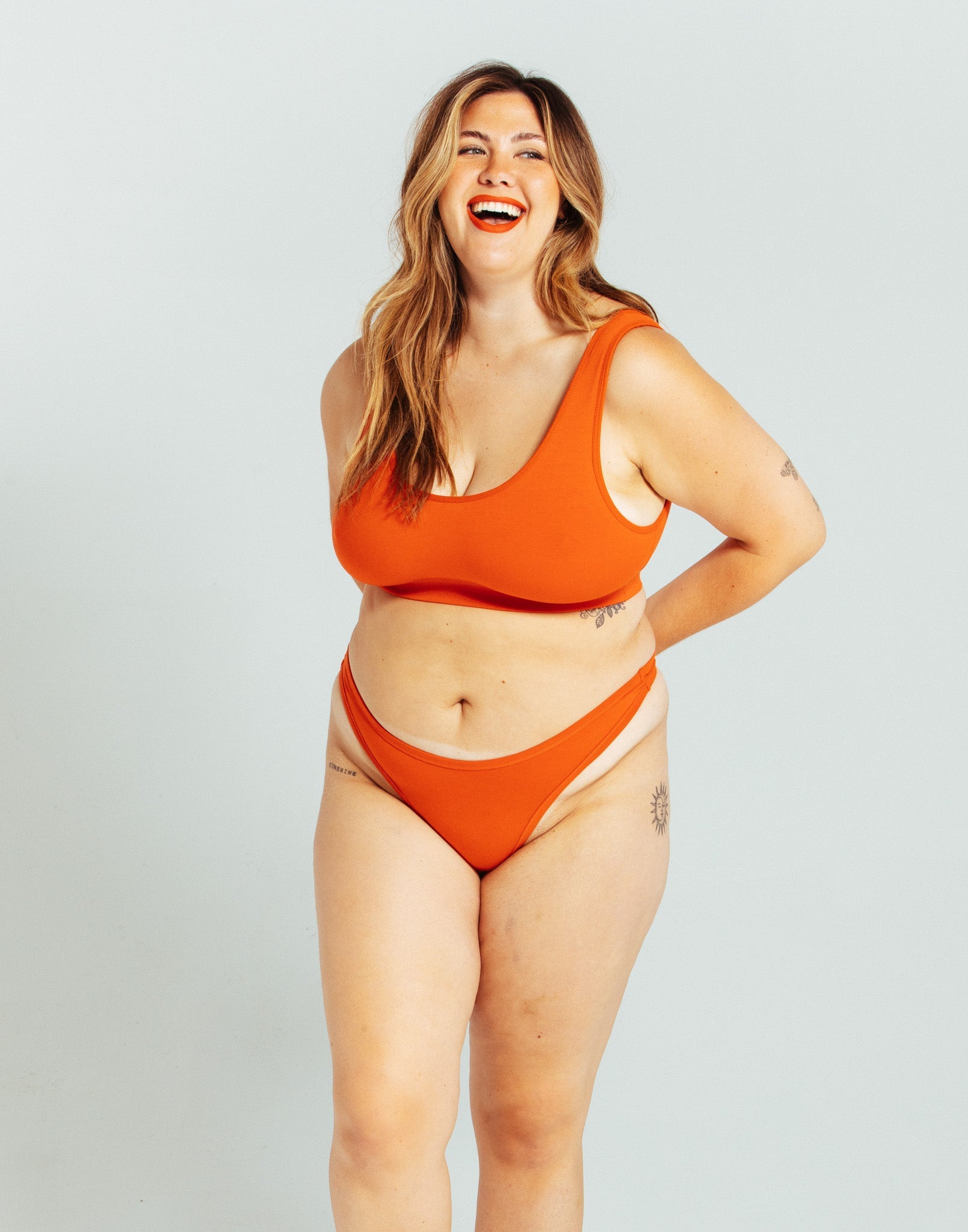 Hot Red High Rise Cotton Thong