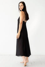 Serafina Cotton Silk Gown with Lace Detail