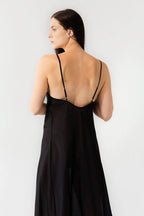 Serafina Cotton Silk Gown with Lace Detail