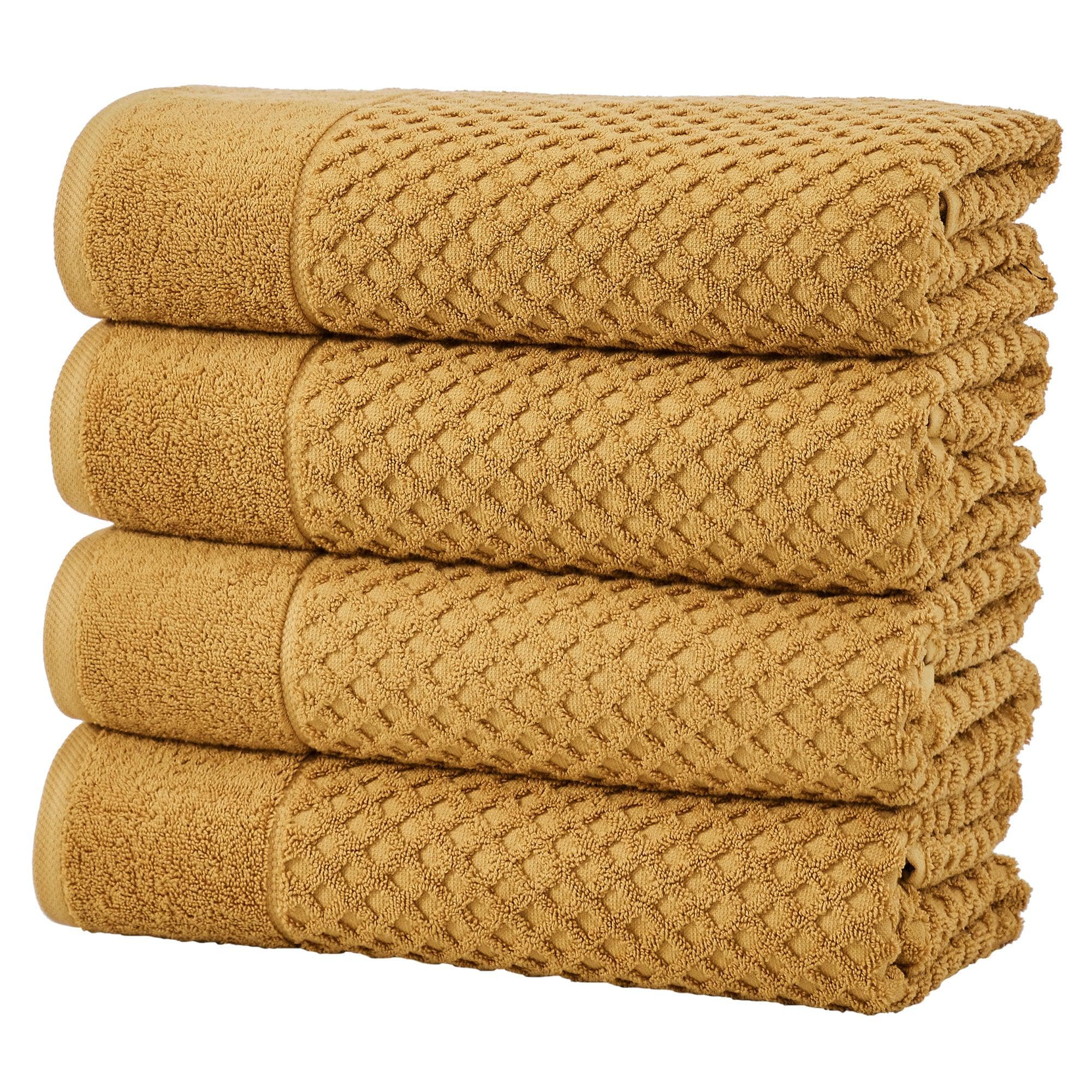 Diamond Waffle Cotton Bath Towels