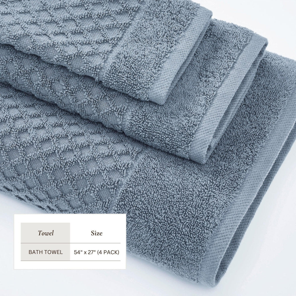 Diamond Waffle Cotton Bath Towels