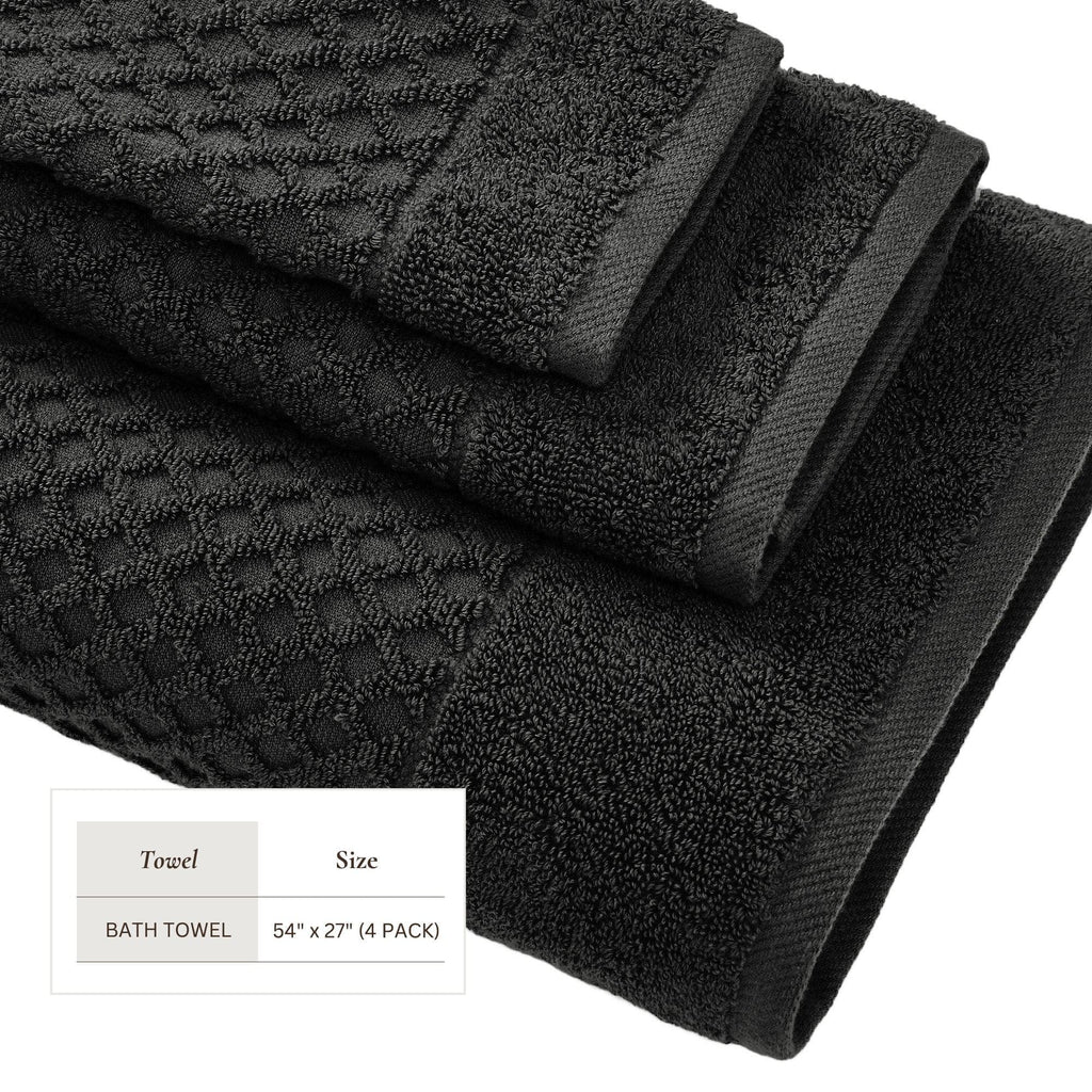 Diamond Waffle Cotton Bath Towels