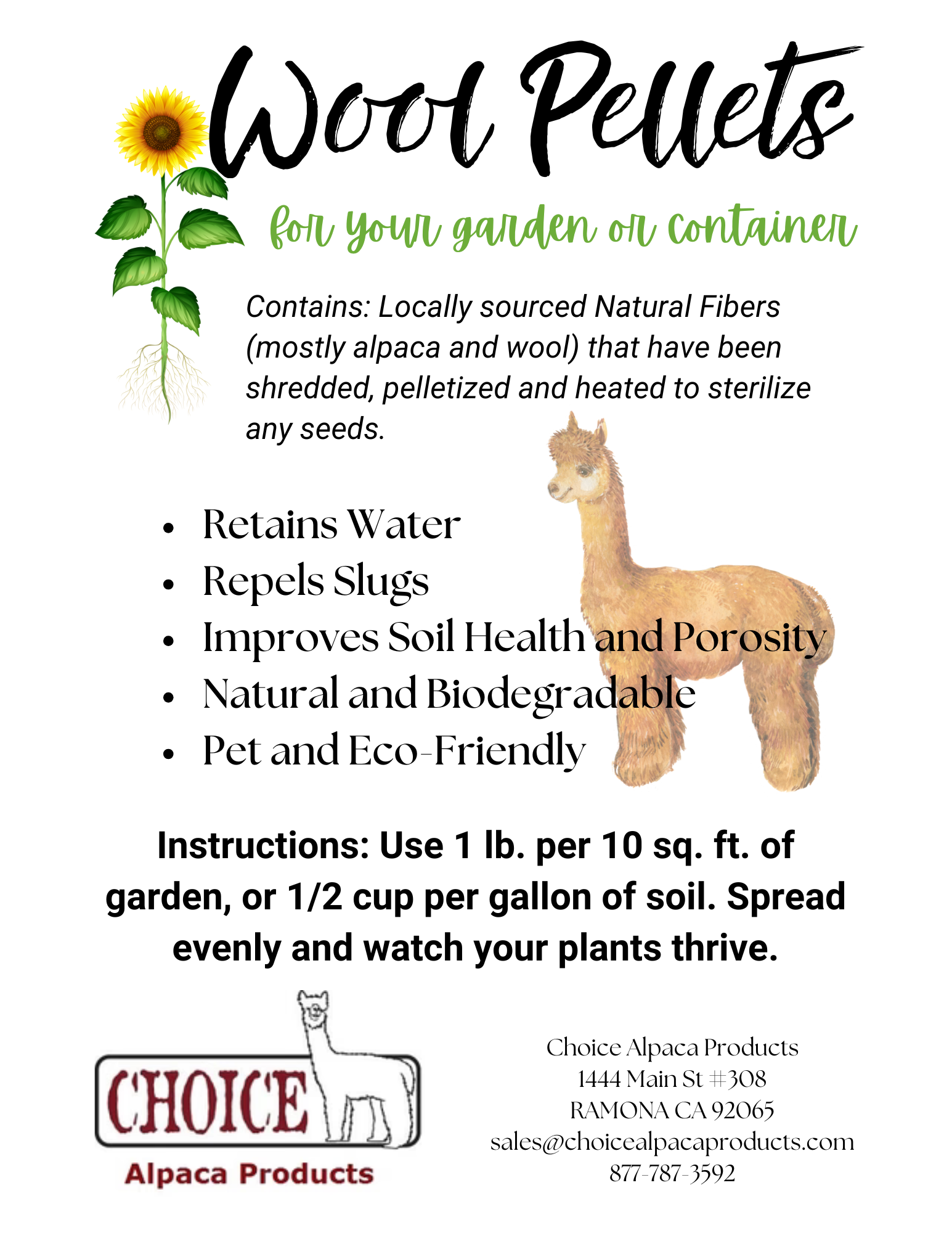 PacaGrow Wool Pellet Potting Soil Enhancement